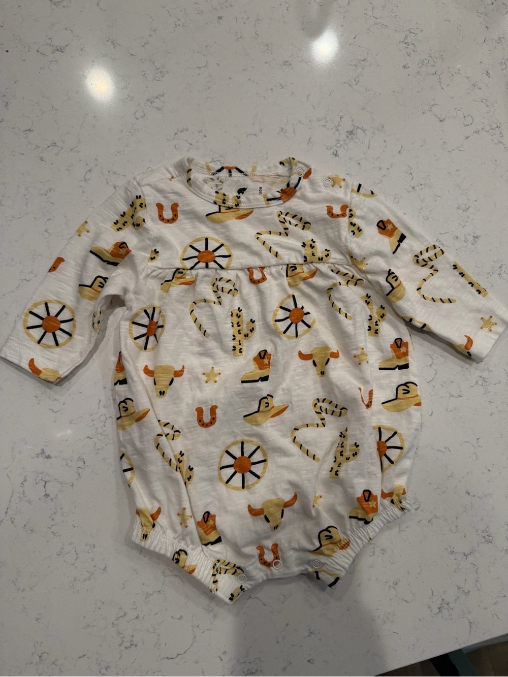 Monica + Andy Western Print Baby Romper